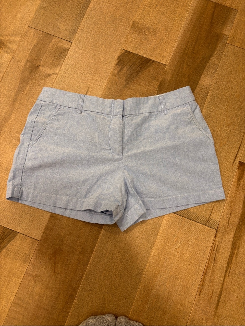J. Crew Pale Blue High-Waist Cotton Blend Shorts